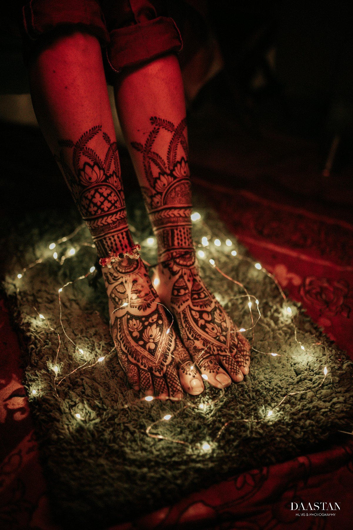 Bridal Feet Mehndi Sparkle Detail India