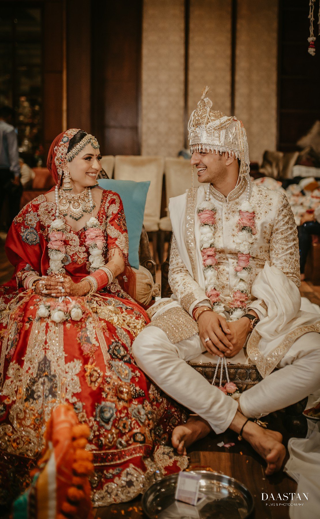 Bride Floral Portrait Reception India