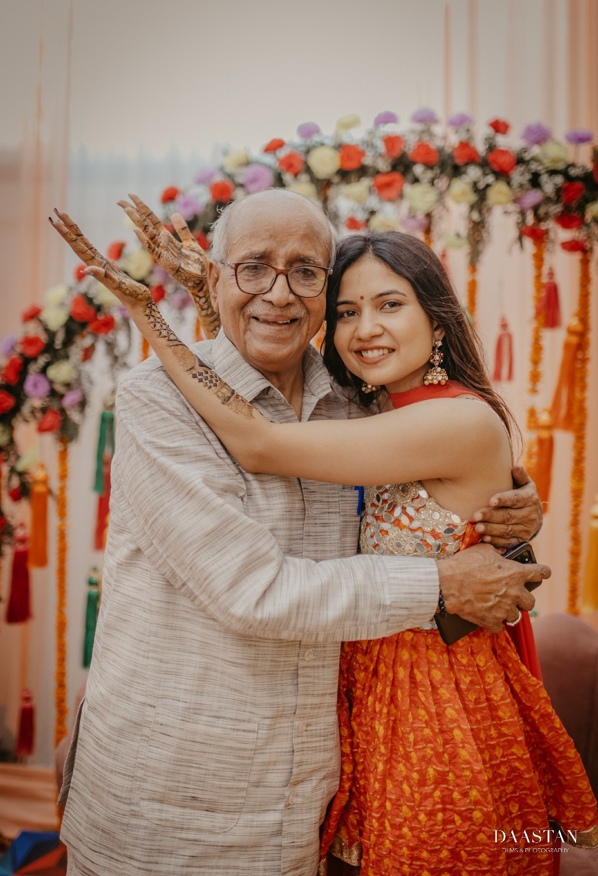 Bride Grandfather Blessing Candid Wedding