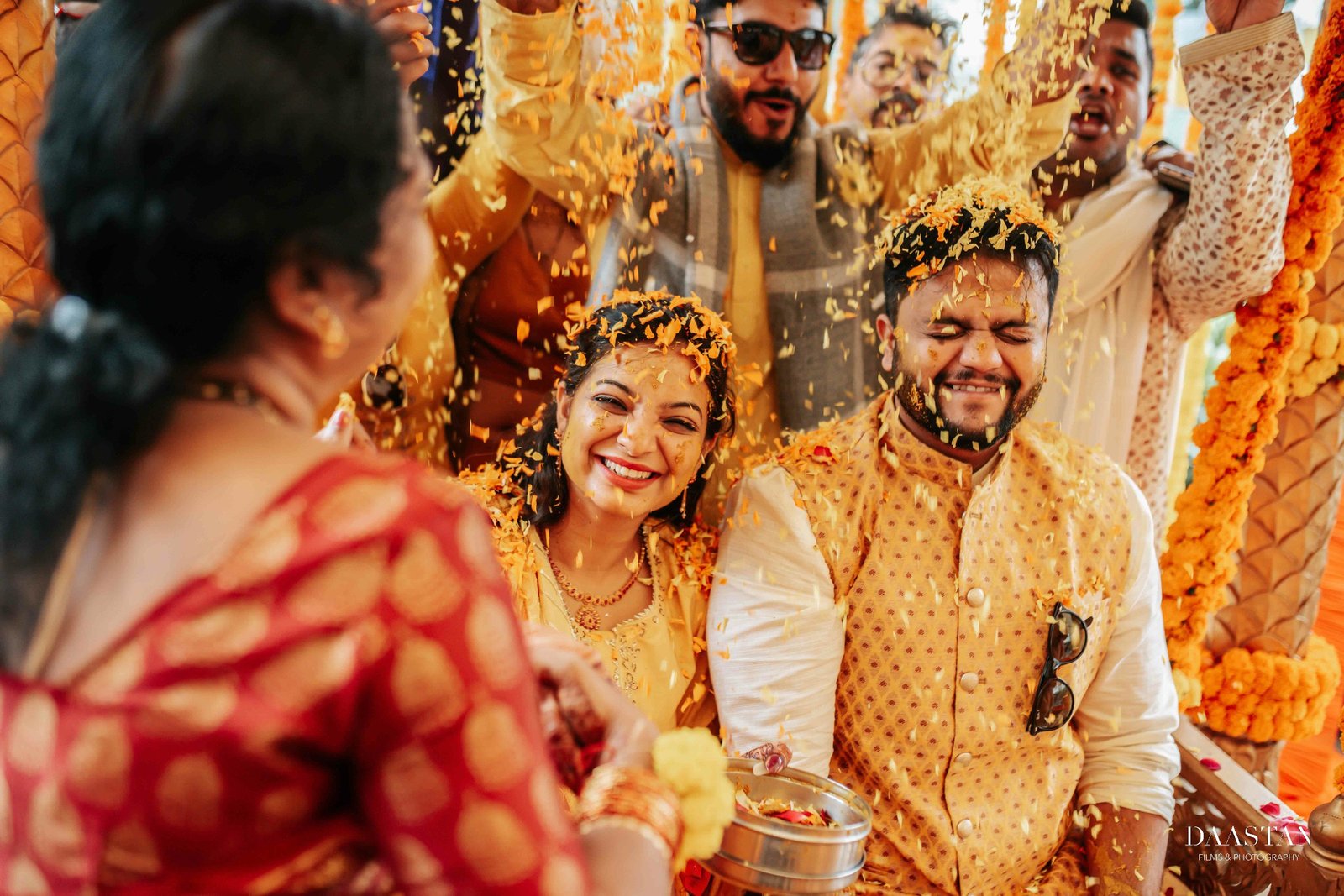 Bride Groom Haldi Ceremony Sitting India