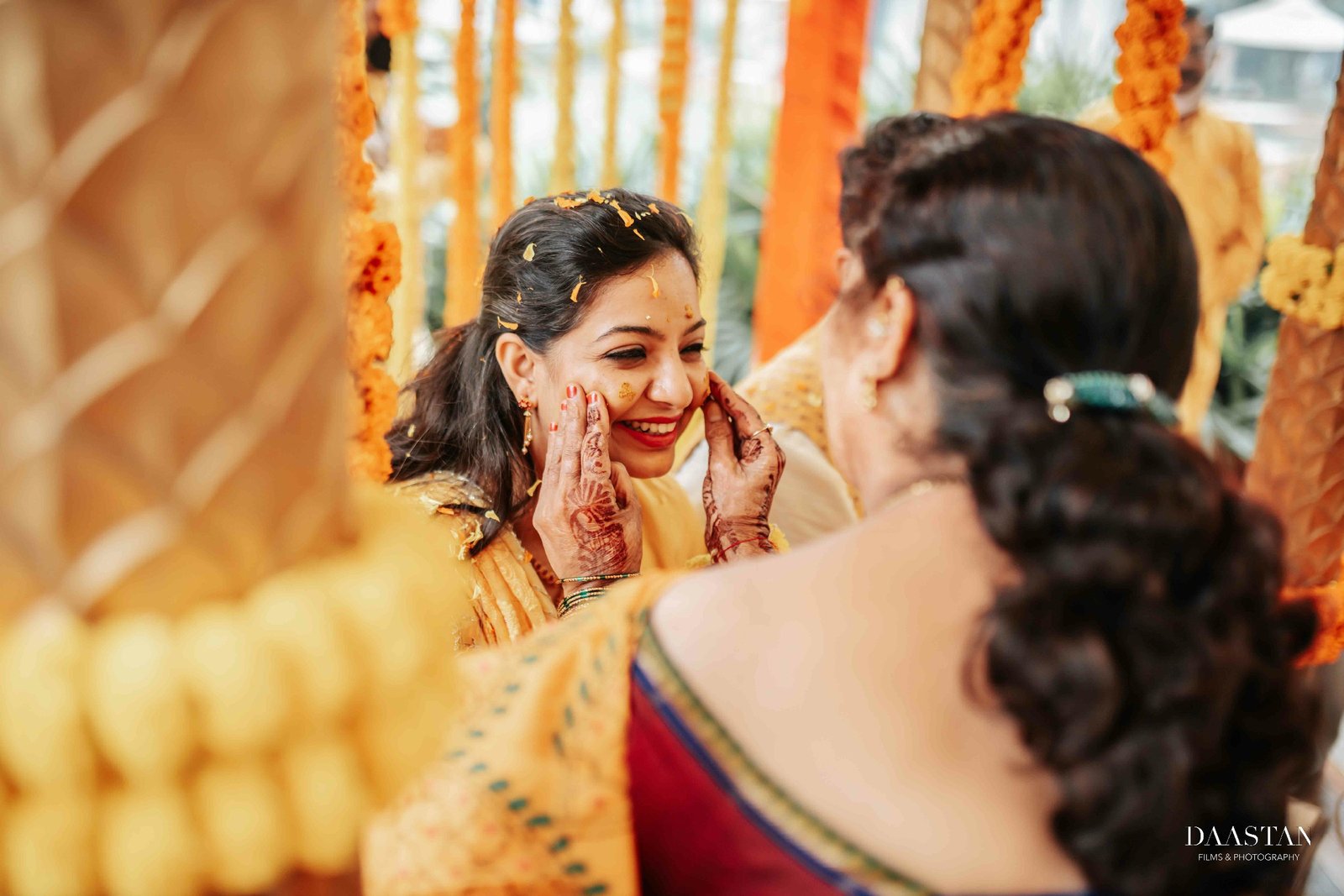 Bride Haldi Ceremony Laughing India