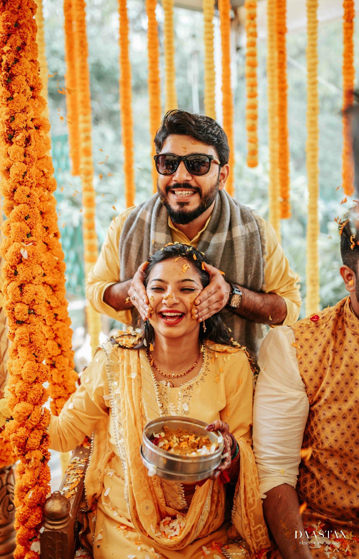 Bride Haldi Ritual Closeup Family India