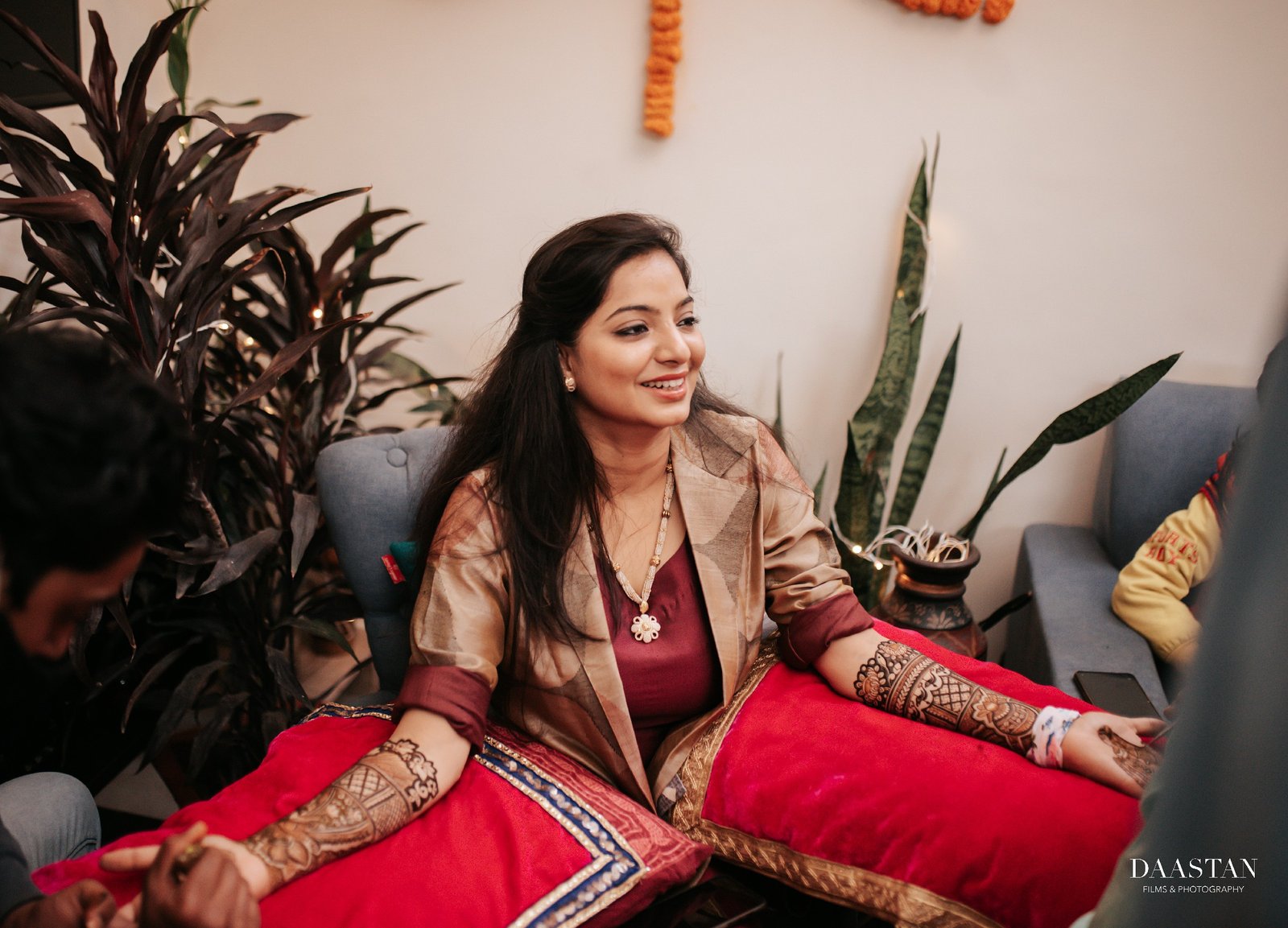 Bride Mehendi Portrait Indoor India