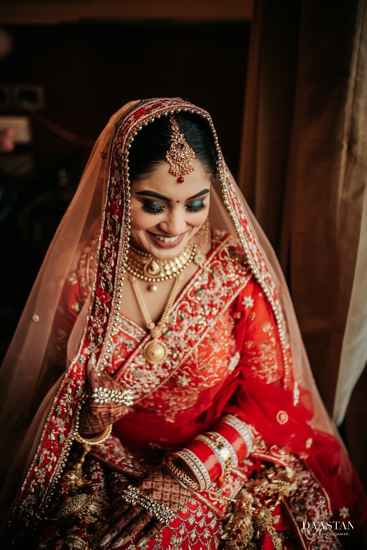 Bride Red Lehenga Portrait Closeup India