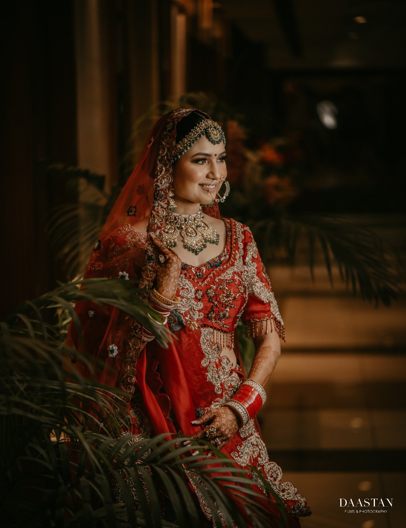 Bride Red Lehenga Reception Candid India
