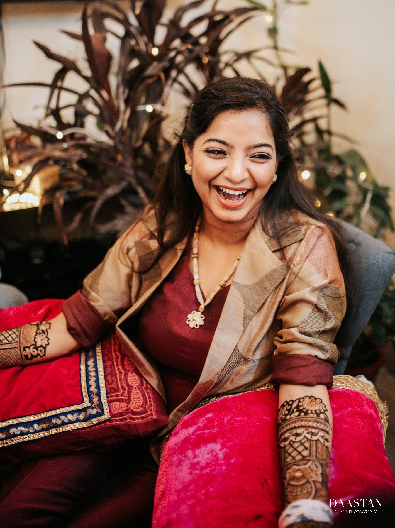 Bride Smiling Candid Pre Wedding India