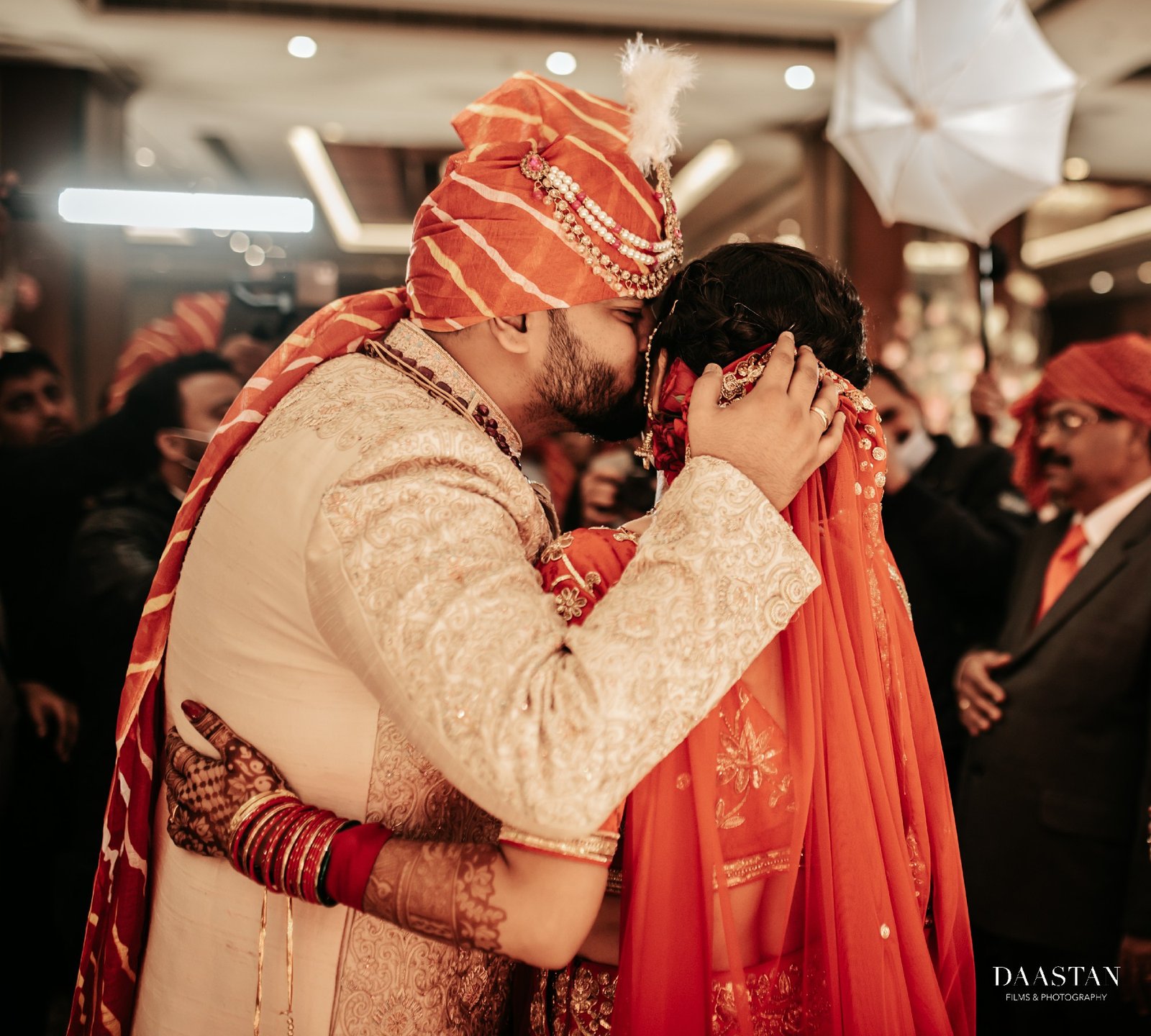 Couple Embrace Reception India