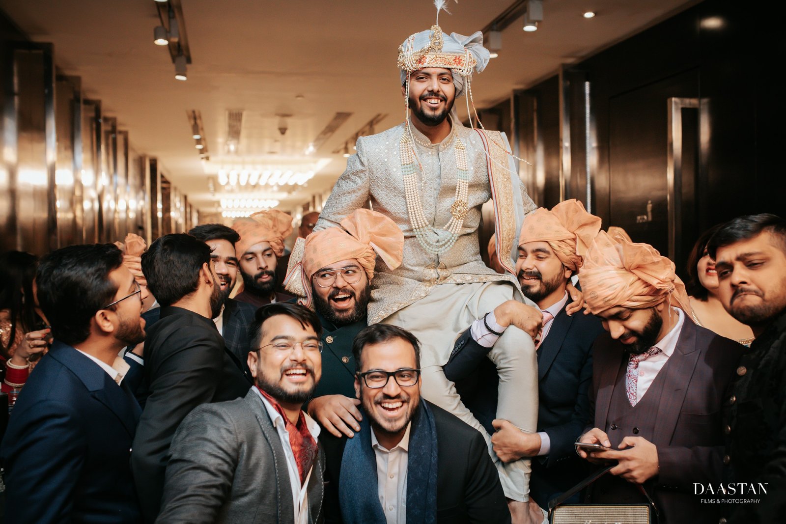 Groom Friends Lifting Baraat India