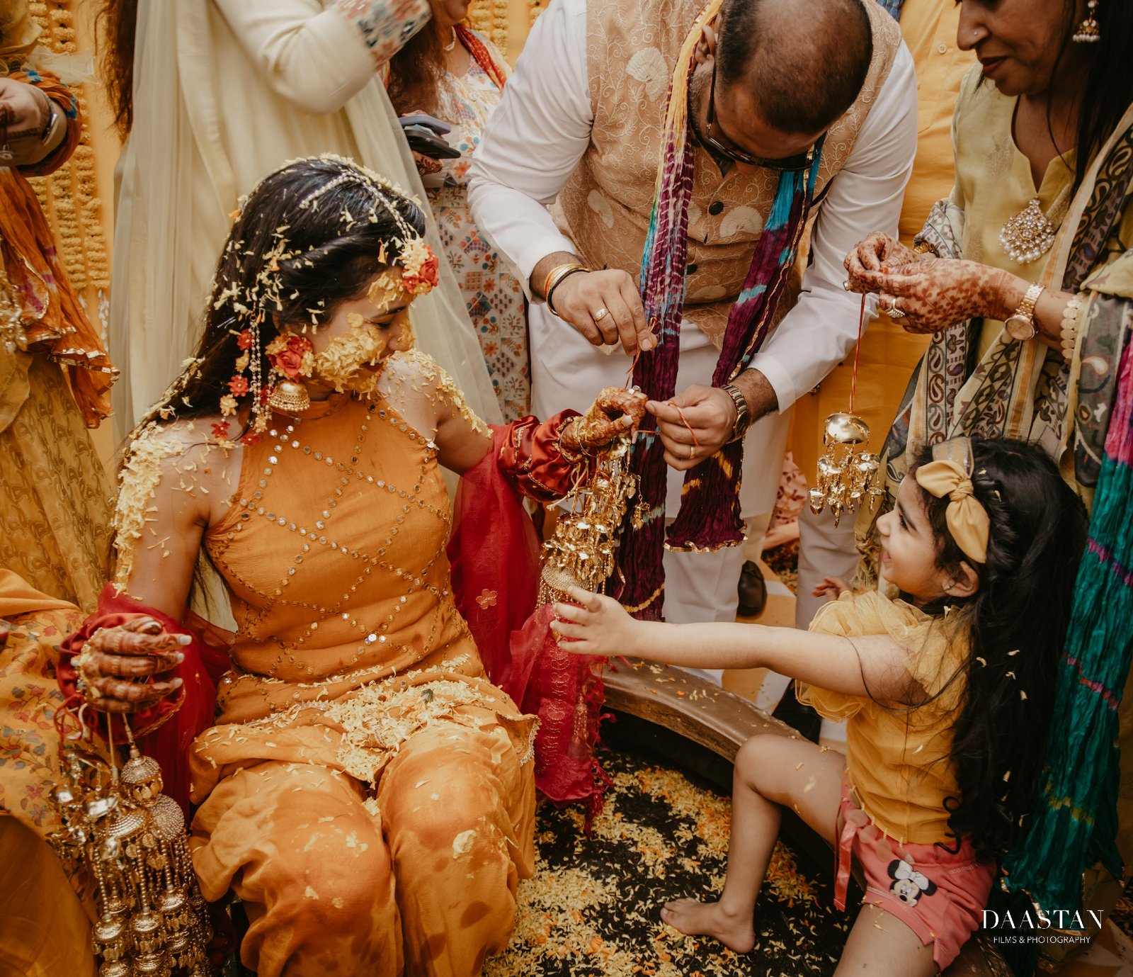 Haldi Bride Groom Family Fun India