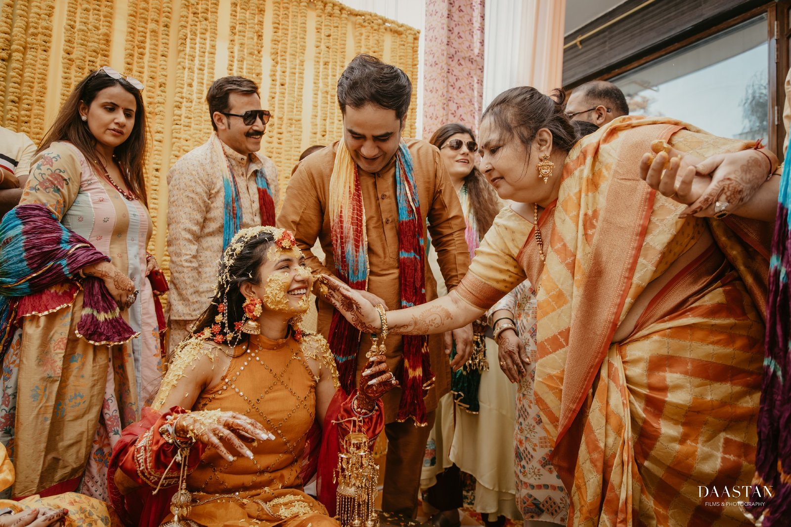Haldi Bride Sisters Fun Ritual India