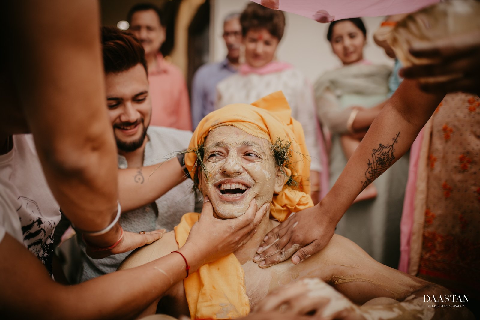 Haldi Family Group Fun Ritual India